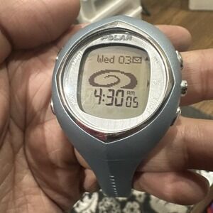 Working POLAR F11 Fitness Digital Watch Unisex 40mm Blue WR 50m New Battery 8in"